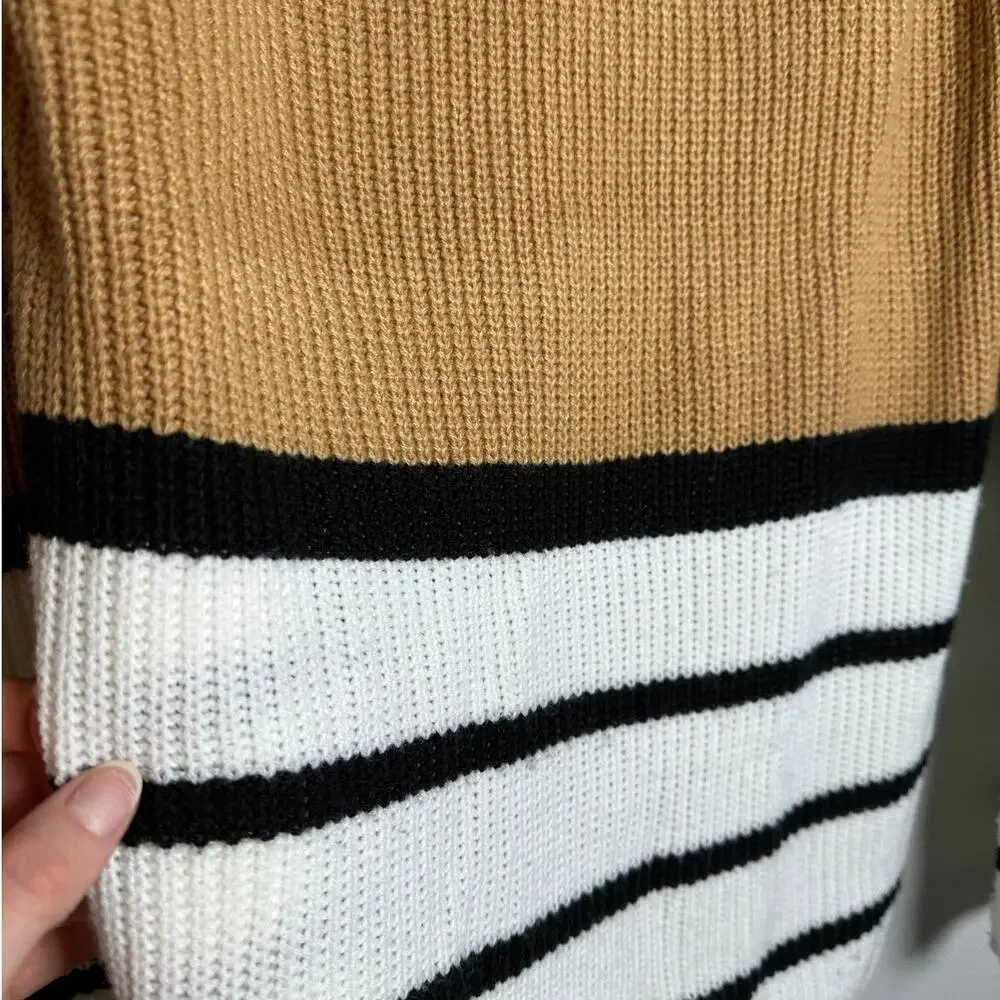 Staccato Striped Brown Pullover Sweater Women's Small